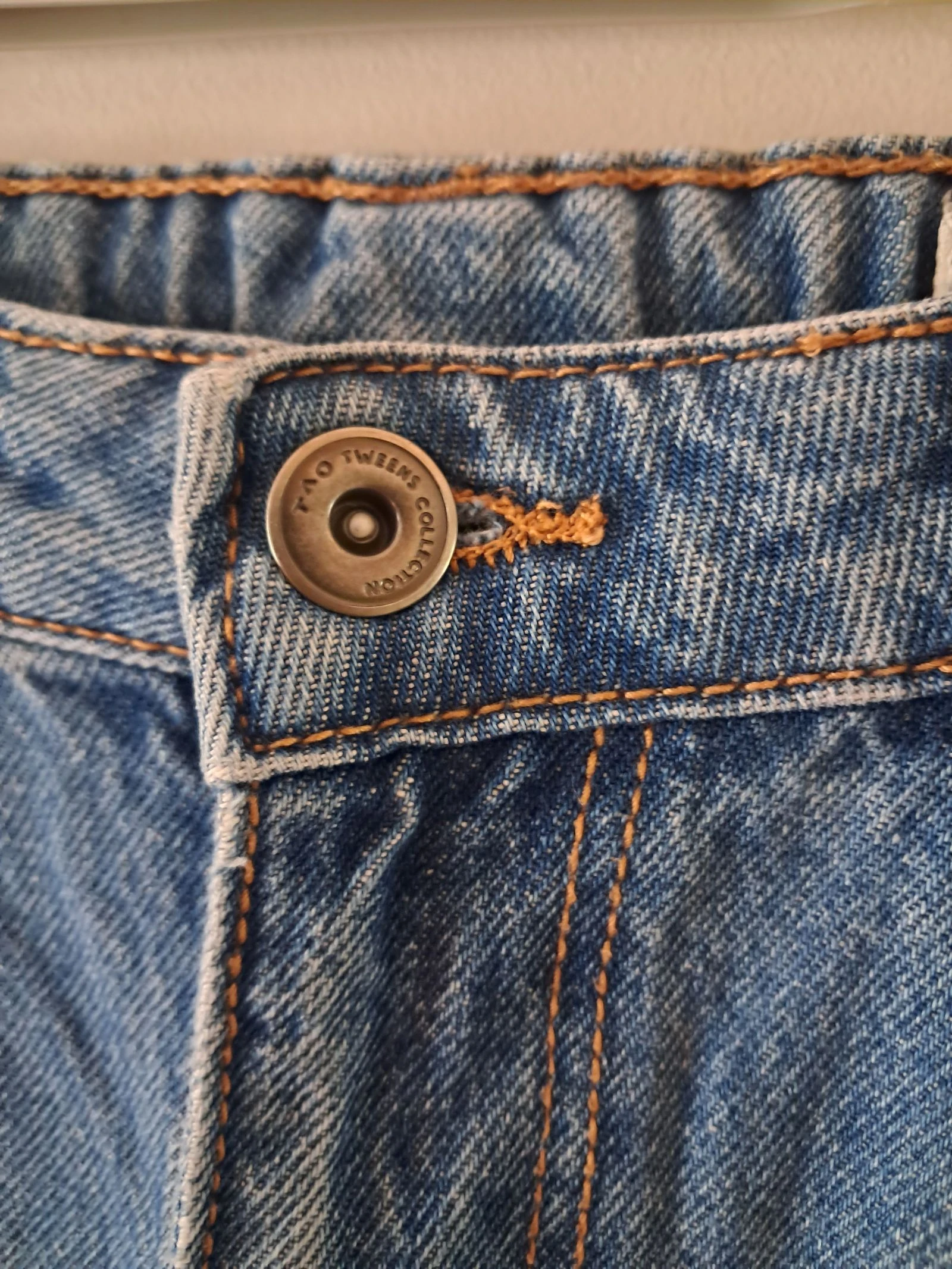 Jeans con cinta en el ojo para tweens XS holgado grande azul para adolescentes chicos – photo 2